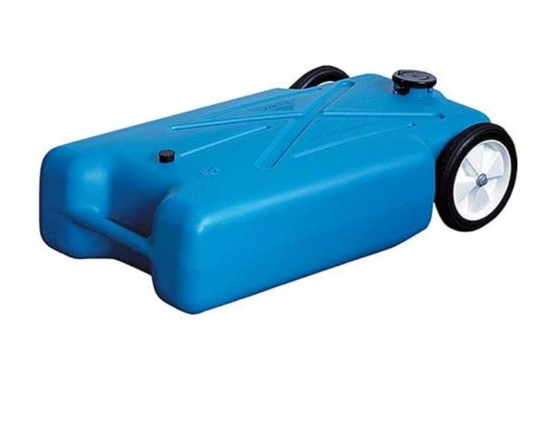BLUE BOY 22 GALLON DRAIN TANK WITH HANDLE AND WHEELS FOR RV FREE SHIPPING