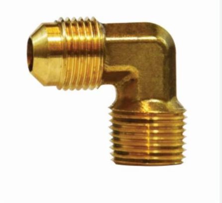 wbFITTING MULTIPLEX 3/8 FLARE BRASS ELBOW CARBONATOR PUMP FITTING, QUANTITY 2