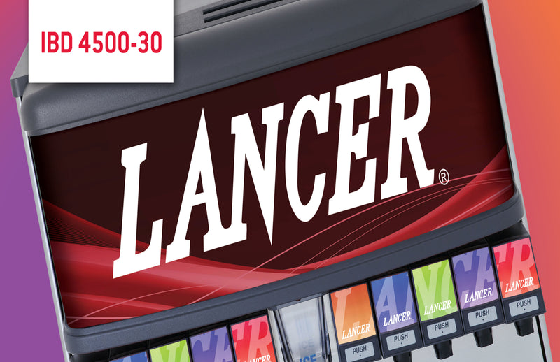 LANCER 30” WIDE 8 DRINK ICE COMBO IBD 450030 DISPENSER, PUSH BUTTON F