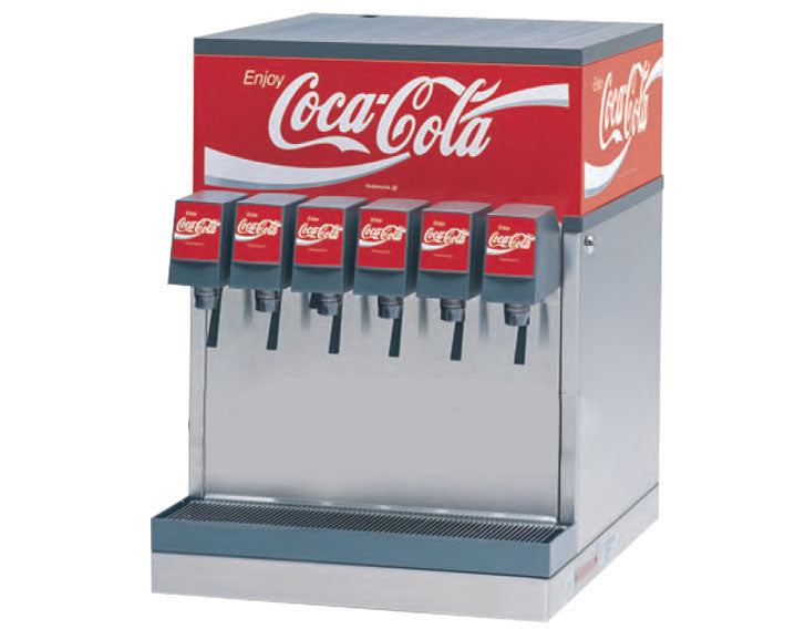 CED 1500E dispenser, ambient carbonated, 6 LEV SS valves, Coca-Cola decals  - APEX