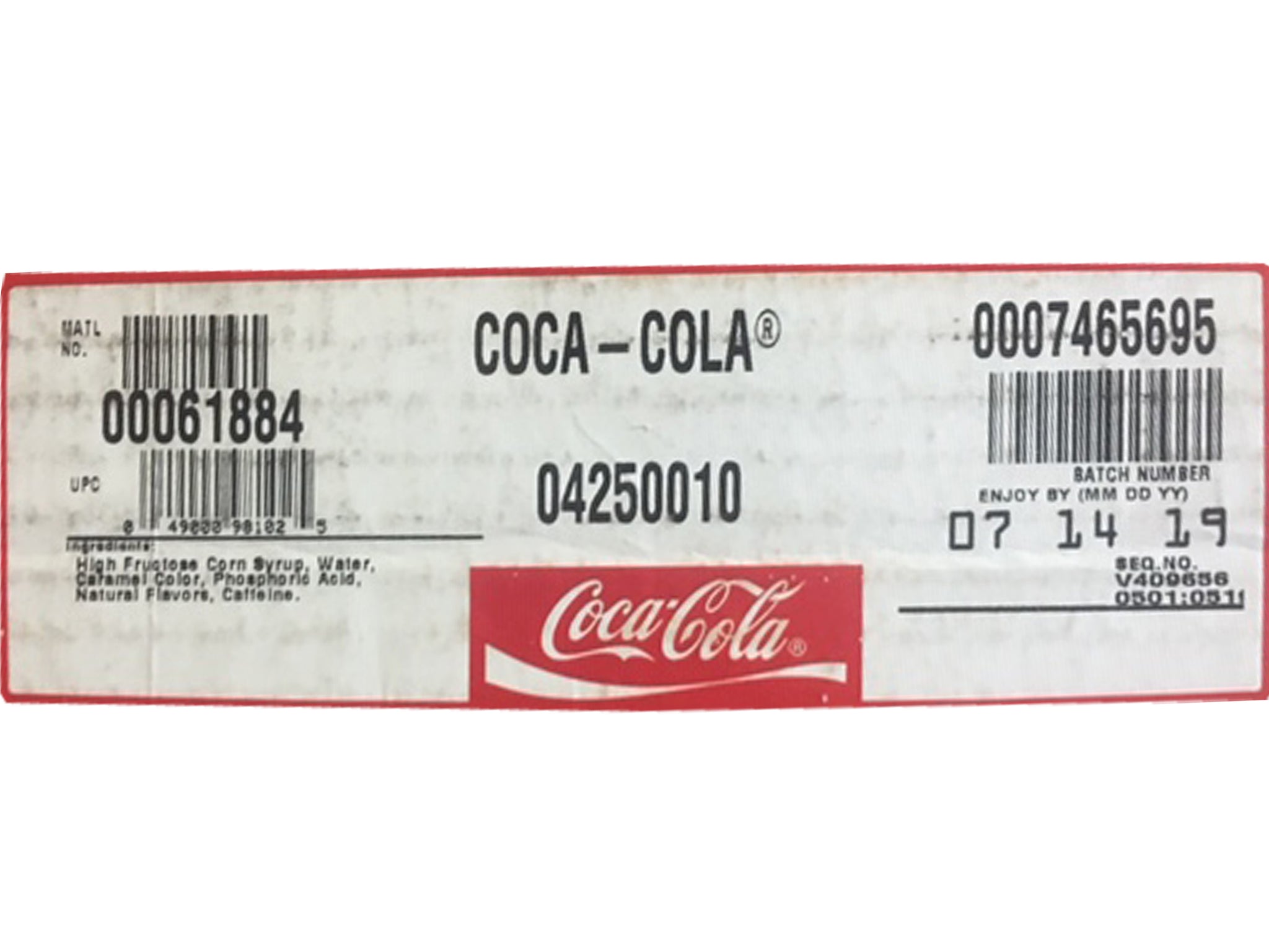 Coca-cola 5 Gallon Bag In Box Fountain Syrup